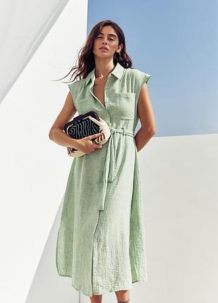 М'ята сукня сорочка з поясом dressa