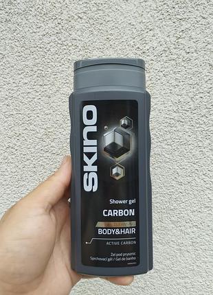 Мужской гель для душа и шампунь skino carbon 400 мл