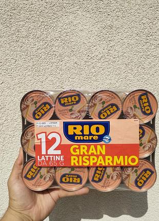 Тунець в оливковій олії rio mare tonno all olio di oliva 12 шт * 65 гр