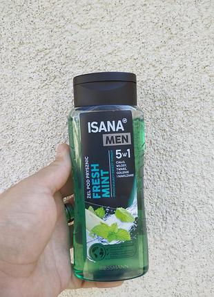Чоловічий гель для душу isana men fresh mint, 300 мл