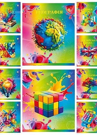 Зошит предметний 48 аркушів, клiтинка неон