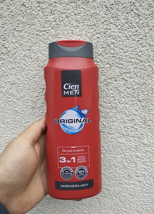 Чоловічий гель-шампунь для душу cien original 3 в 1, 500 мл