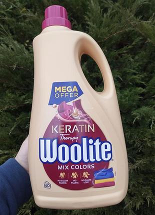 Гель для прання кольорової білизни woolite keratin therapy mix colors 3.6 l (60 прань)