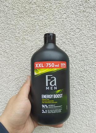 Чоловічий гель для душу fa men sport energy boost 750 мл