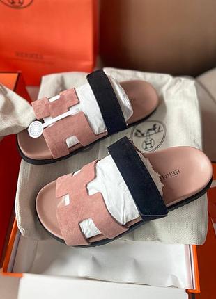 Брендові жіночі шкіряні замшеві шльопанці