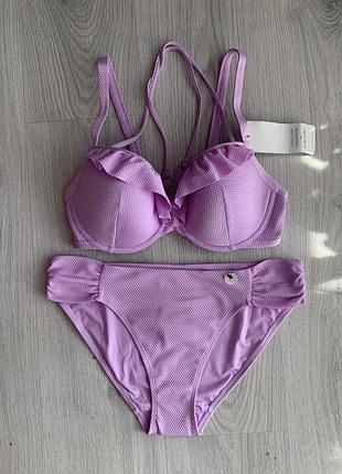 Роздільний купальник від hunkemoller бузкового кольору 75f (34ddd/e) / 70g (32g) плавки розмір l