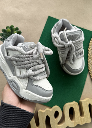 Кроссовки-кеды шнуровка серые 27-32