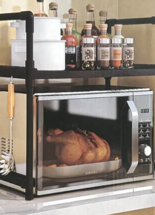 Поличка - стелаж для кухні з гачками yh - 6616 - 2