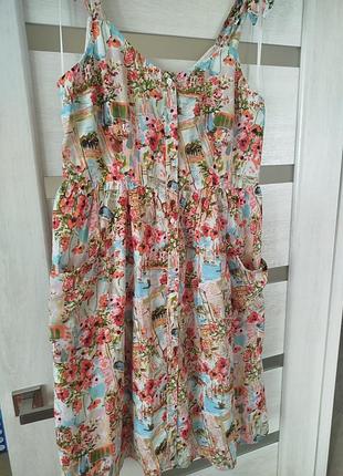 Летнее платье хлопок, размер l-xl