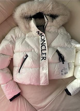 Куртка курточка пуховик біла тепла якісна модна монклер moncler
