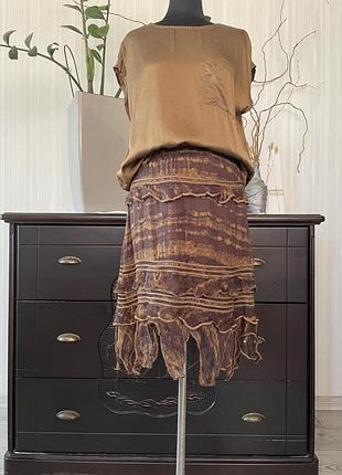Стильна шовкова спідниця luisa cerano (натуральний шовк, брендова міні-спідниця) матеріал: 100% шовк,