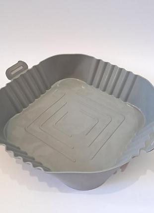 Силіконова форма для аерогриля мультипечі ребриста ren-121 19.5 см сірий