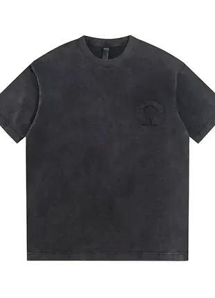 Футболка унісекс chrome hearts чорна бавовняна хром хартс
