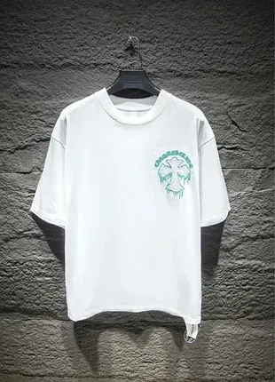 Футболка chrome hearts logo біла унісекс хром хартс
