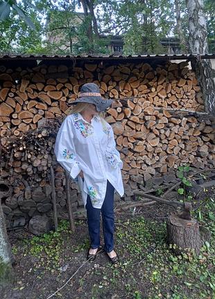 Сукня-сорочка,довга,апсайклінг. розмір універсальний, котон.