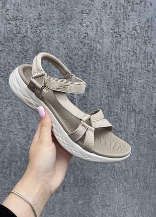 Оригінал босоніжки skechers on-the-go бежевые 15316-nat оригинал 36-38