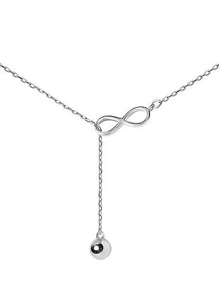 Срібний ланцюжок з підвісом нескінченність з кулею youko