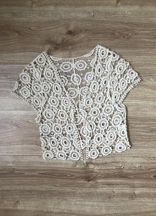 Плетена кофта на завʼязках, розмір s-m