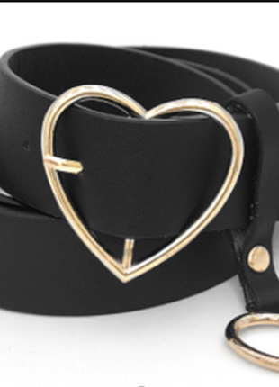 Женский ремень с сердцем,пряжка золото
