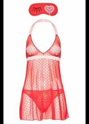 Розмір plus регульований еротичний комплект з пеньюару трусиків та маски для сну