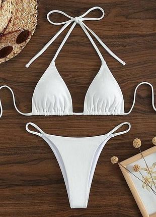 Актуальний роздільний купальник в рубчик