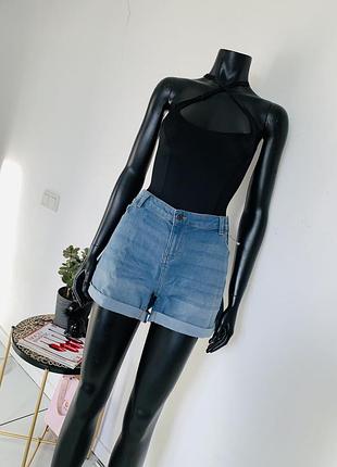 Женские джинсовые шорты denim co mid length, размер 18 uk, голубой деним, хлопок с эластаном