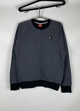 Кофта світшот nike modern aw77 crew shoebox 823872-065 оригінал сірий чоловічий розмір s бавовний