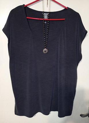 Трикотажная стрейч базовая футболка безрукавка блузка большого размера lindex