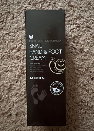 Крем для рук та ніг з муцином равлика mizon snail hand and foot cream