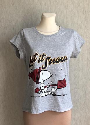 Сіра жіноча футболка з принтом снупі tu