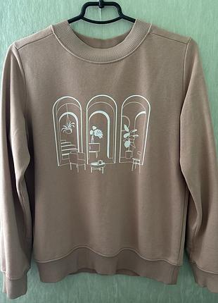 Свитшот reserved толстовка пуловер pullover sweatshirt с принтом