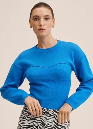 Кофта с эффектом корсета бюстье теплая яркая оригинальная действия mng свитер