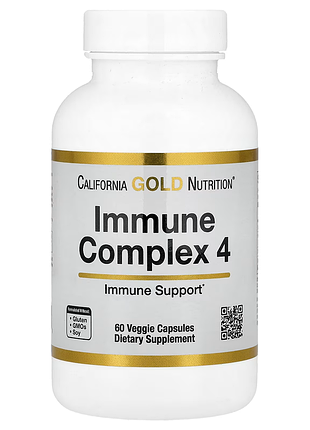 California gold nutrition, immune complex 4, комплекс для поддержания иммунитета, 60 вегетарианских капсул