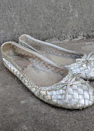 Балетки женские ballet flats silver woven size 36