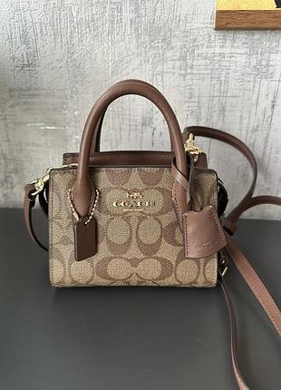 Сумка жіноча coach andrea mini carryall in signature canvas