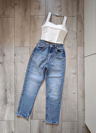 Джинсы mom мом высокая посадка