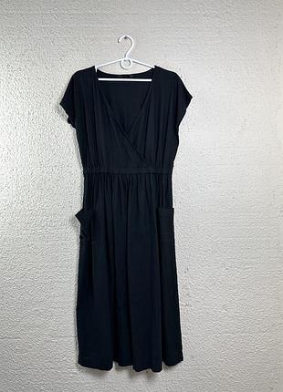 Льняное платье миди