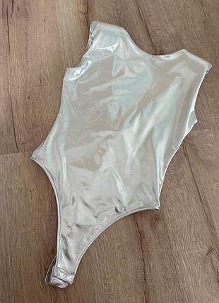 Боди металлик серебряный