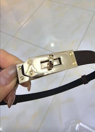 Тонкий ремінь у стилі hermes kelly мінімалістичний жіночий пояс із пряжкою