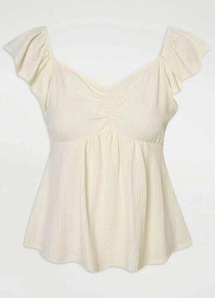 Блузка из фактурной ткани "george" цвета айвори, uk12.