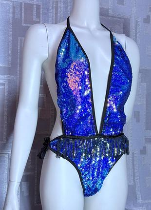 Купальник женский s 44 размер цельный пландж с пайетками монокини
