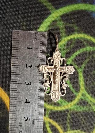 Серебряный крестик ладанка подвеска медальон кулон
