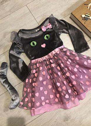 Карнавальный костюм кошечки, костюм кота, платье кишки.