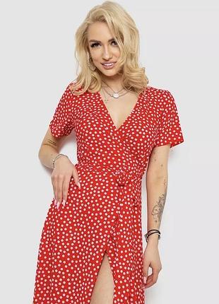 Женское платье в горошек на запах