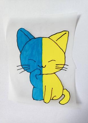 Термонаклейка для одягу, наліпка "котик"
