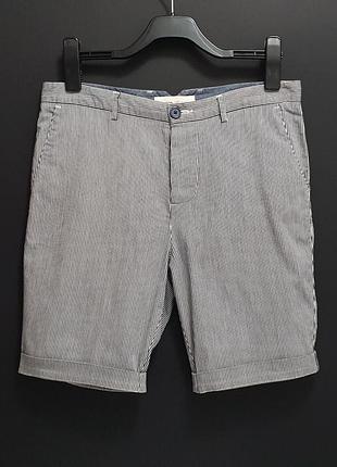 River island шорты - m 32 - светлые в синюю полоску - мужские • британский бренд • 100% cotton • идеальное состояние