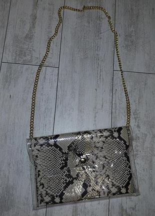 Сумка жіноча клатч зміїний принт через плече
