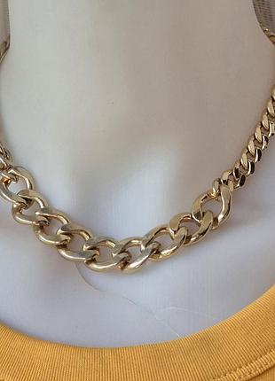 Цепь винтаж колье цепочка золотистая