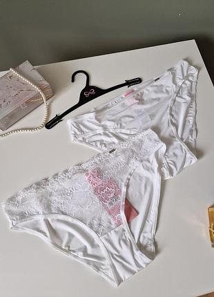 Набір білих базових трусиків сліпів hunkemoller  s m uk 8