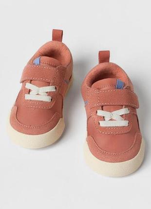 Новые детские кроссовки zara кроссовочки кеды на липучке коралловые оранжевые зара 22 размер 23